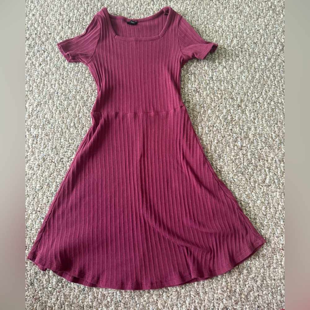 art class Ribbed Fit & Flare Pink Short Sleeve Top